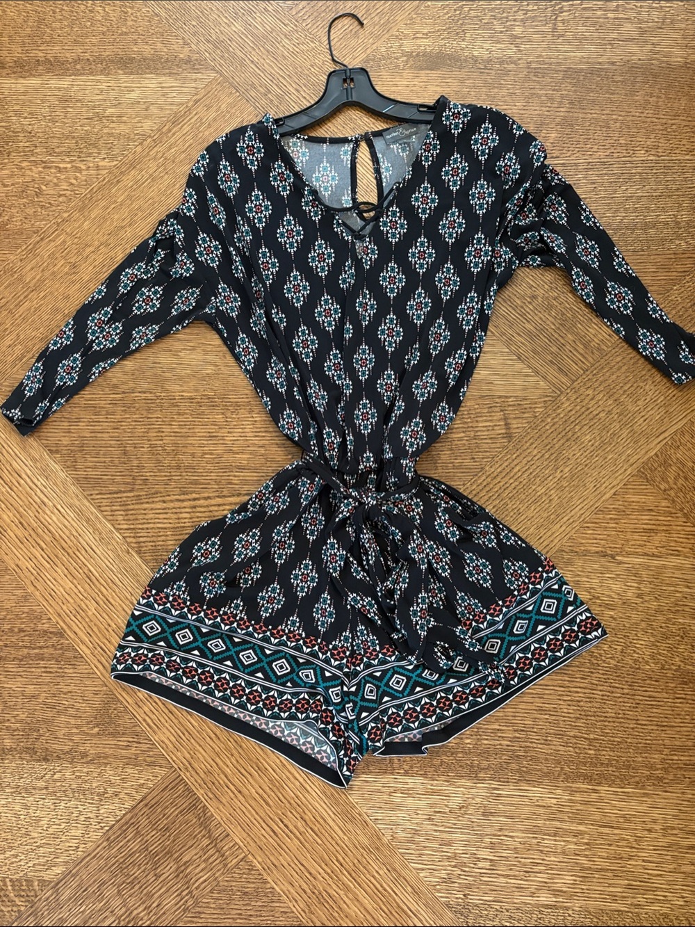 Shorts Romper Patterned Tie-Waist